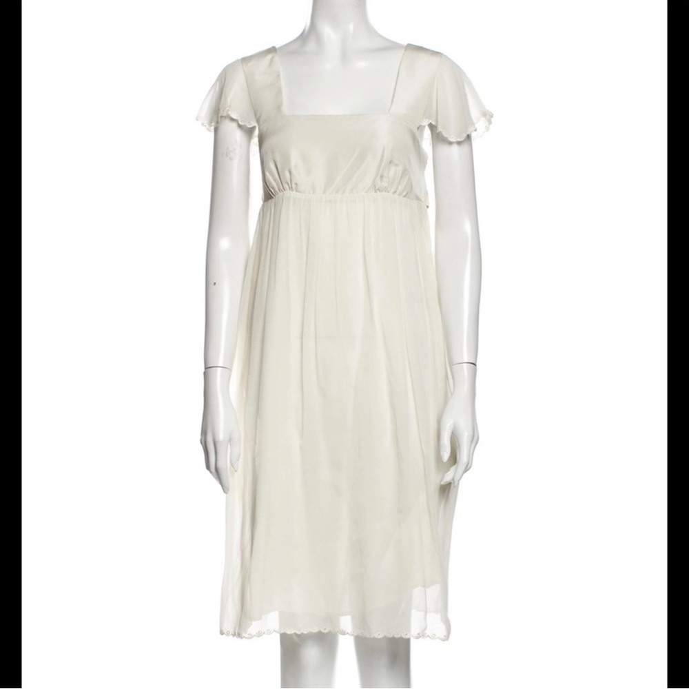 Ethereal See By Chloe silk and cotton dress with huge bow, size 6